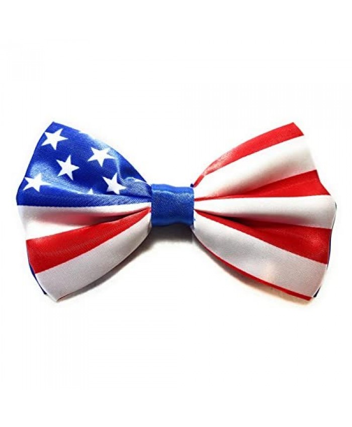 Gary Majdell Sport Men's Patriotic American Flag Pattern Bow Tie with Adjustable Strap