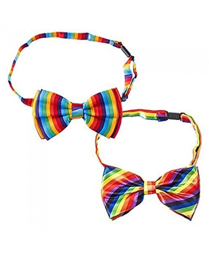 Gay Pride Rainbow Adjustable Bowtie (5 x 3 in 2 Pack)