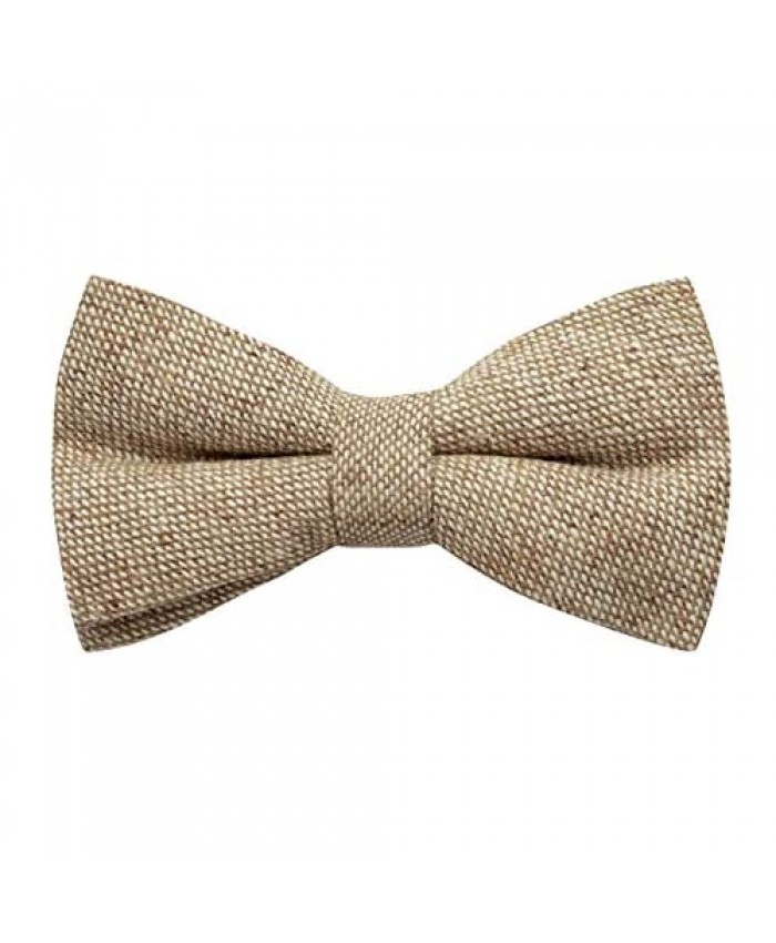 Highland Weave Stonewashed Light Brown Bow Tie