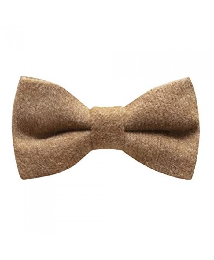 Luxury Camel Brown Donegal Tweed Bow Tie Tweed