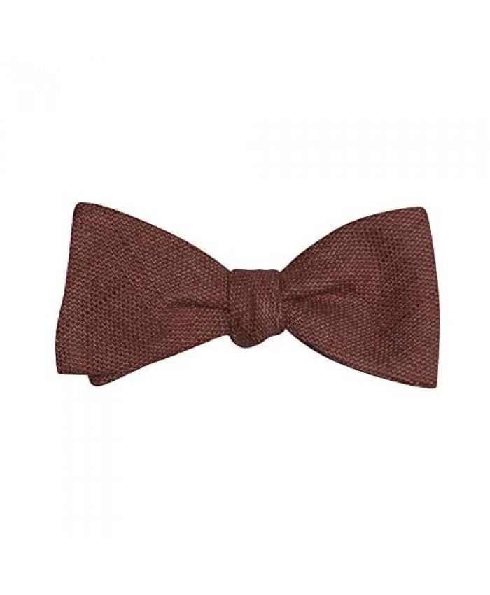 Mens Coral Chambray Casual Formal Self-Tie Cotton Bow Tie Adjustable Length Bowtie By The Ellis Tie Company