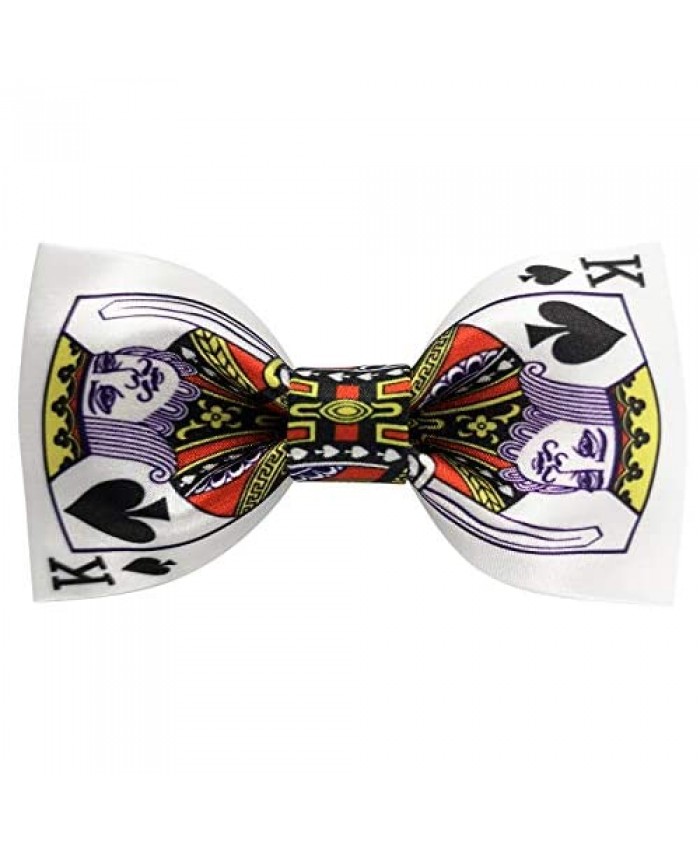 Mens Formal Pre-tied Bowtie Casino Playing Cards Poker Pattern Bow Ties | by DEVEMNU HOMME