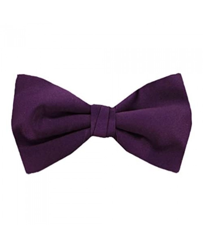 Men's Pre-tied Adjustable Length Formal Tuxedo Solid Color Satin Bow Tie