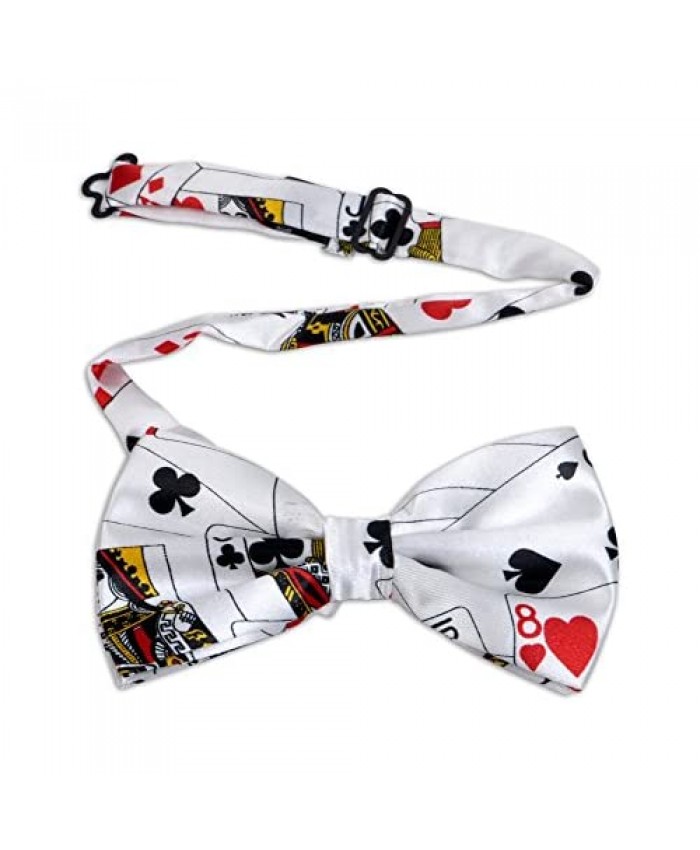 Poker Playing Cards Print Adjustable Bow Tie