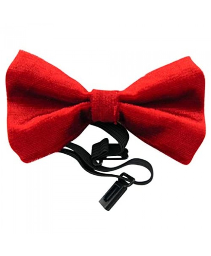 Red Velvet Bow Tie Pre-Tied Adjustable Formal Wear