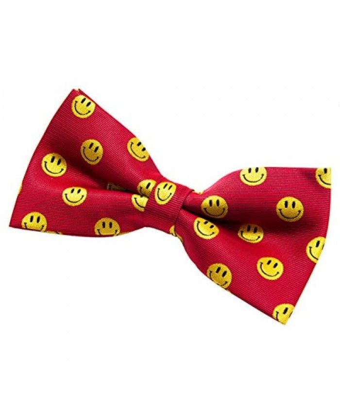 Retreez Happy Smiley Face Emoticon Pre-tied Bow Tie (5) - Various Colors
