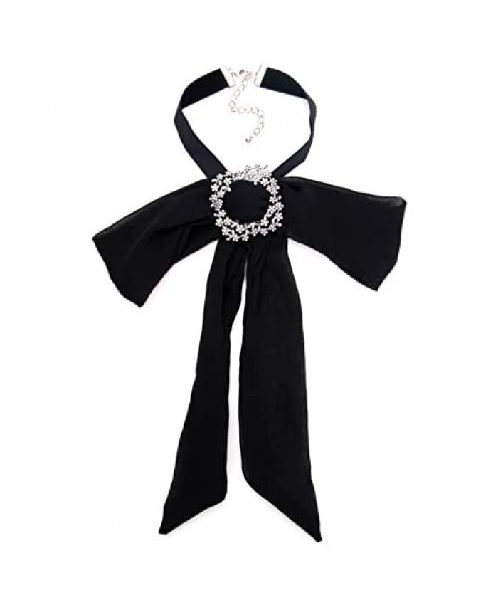 ZCYYYS Women Bow Tie Chiffon Bow Ties Brooch Pin Necktie Neckwear Accessory PSLJ01