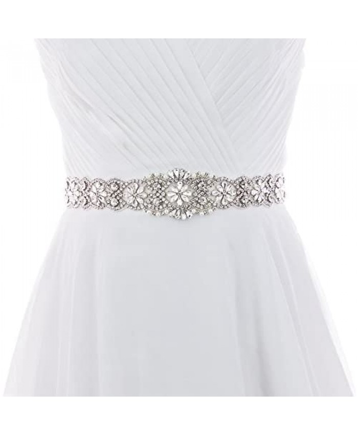 Azaleas Women's Crystal Thin Wedding Belt Sashes Bridal Sash Belt for Wedding Bridesmaid Flower Girl Dress Accessories 16IN