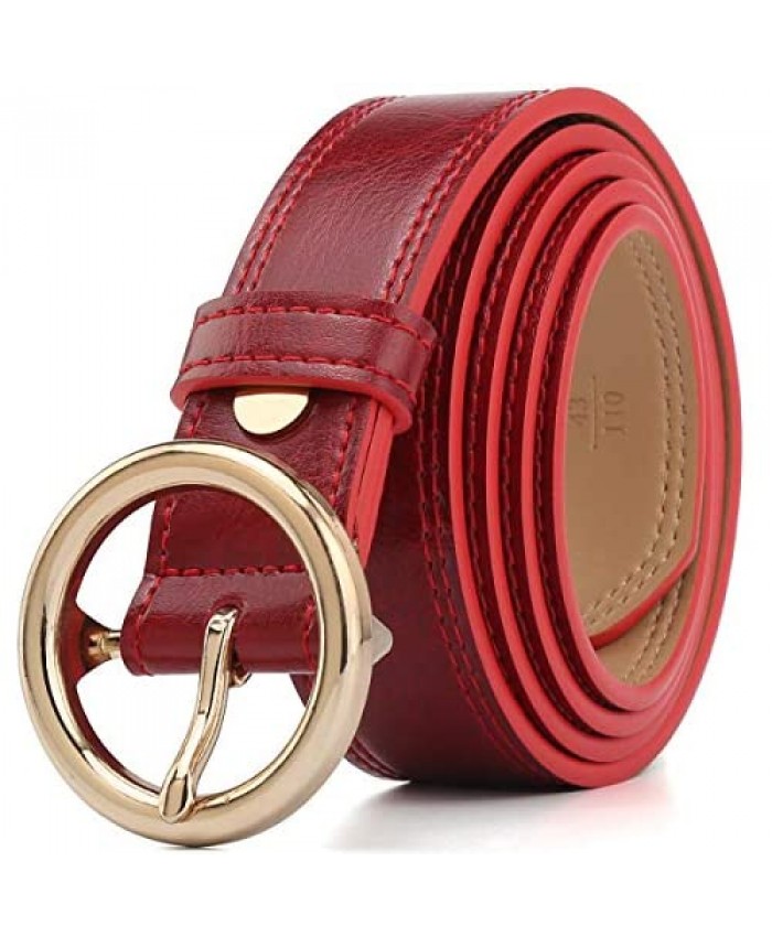 CARDANRO Women's Genuine Leather Jeans Dress Belt with Metal Buckle for Business and Casual Elegant Gift Box