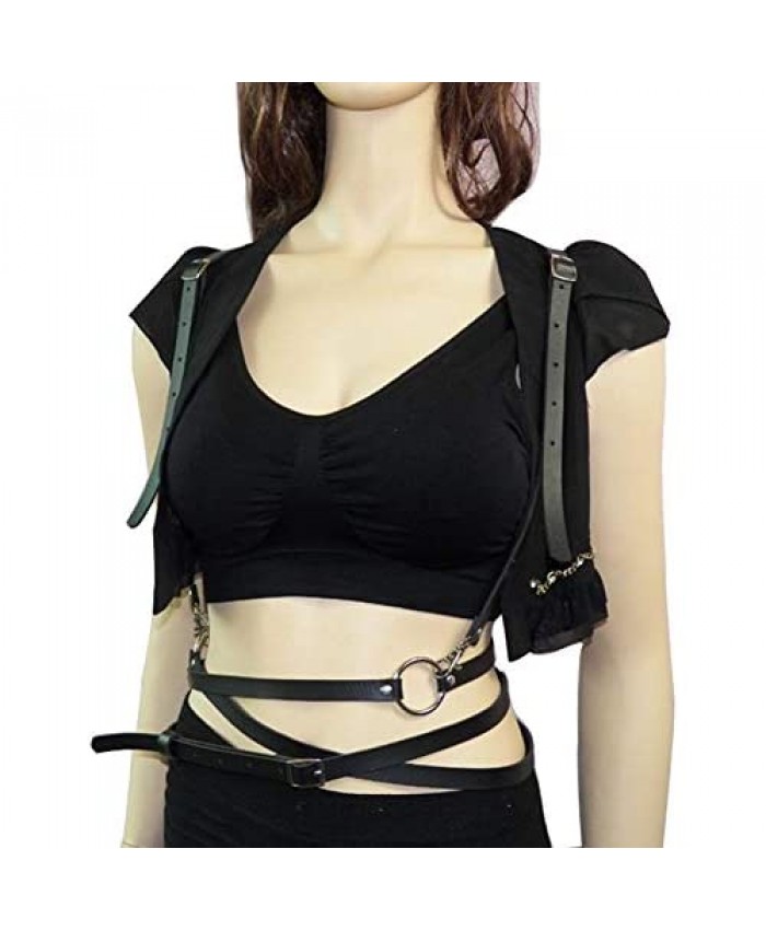 Fashion Cute Black PU Leather Harness Waist Body Belt Punk for Women Girls Ladies