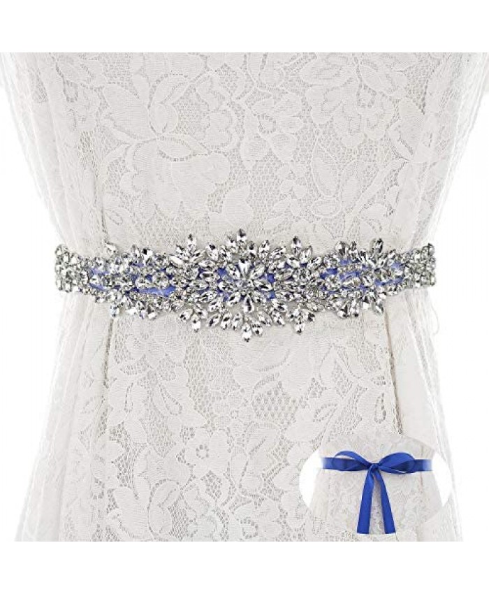 Glamorstar Bridal Belt for Wedding Gown Rhinestone Belt for Women Dress Bridesmaids Sash Gift