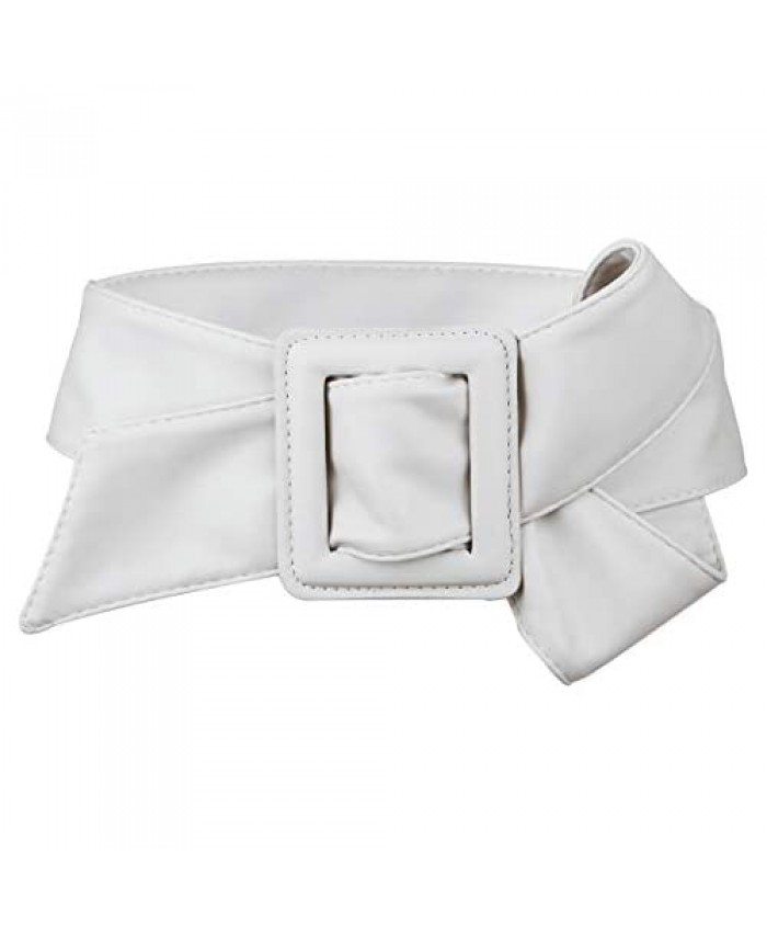 Samtree Adjustable Waist Dress Belt for Women Solid Color Polyester Square Buckle Cinch Belts for Dress