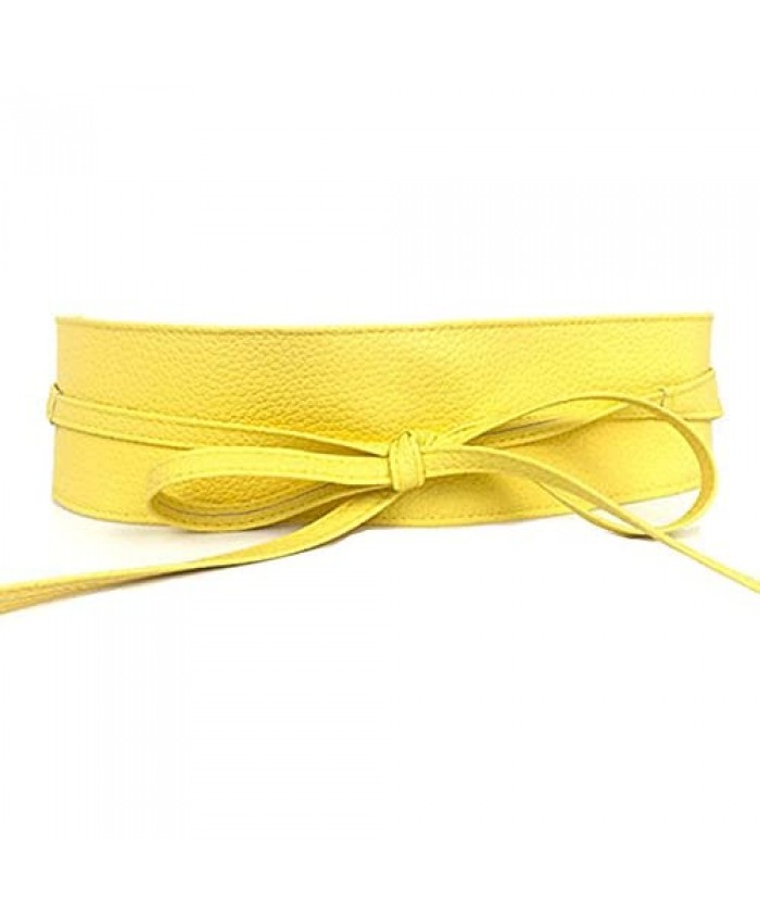 Women's PU Soft Leather Waist Belt Bow Tie Wrap Around Boho Corset Fashion Elegant for Dresses