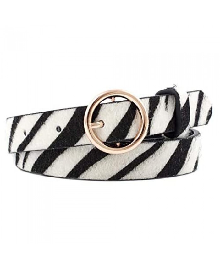 Zebra-Print-Belt for Women Waist Belt for Jeans/Dress-O-Ring Buckle