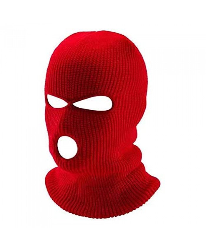 3 Hole Winter Knitted Mask Outdoor Sports Full Face Cover Ski Mask Warm Knit Balaclava for Adult