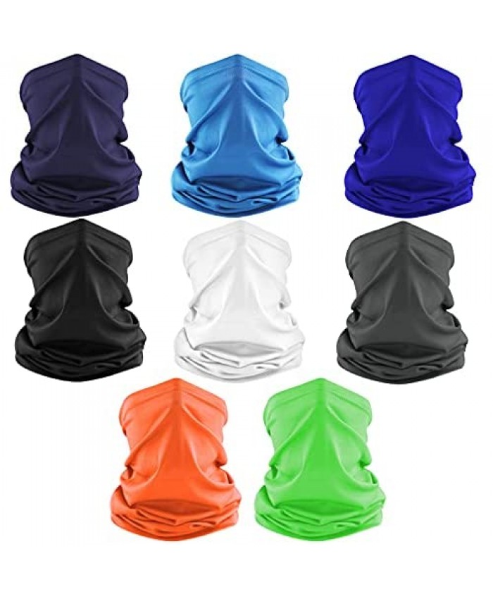 Dapaser 8 Pack Reusable Cooling Neck Gaiter Face Cover Balaclava UV Protection Breathable Bandanas Scarf for Women Men