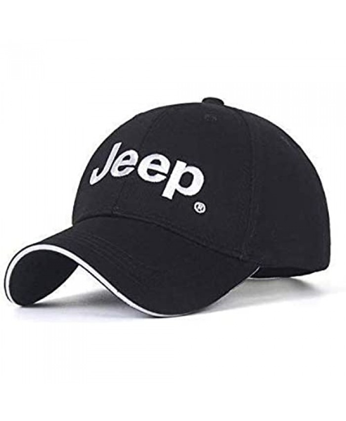 Autaces Black Car Logo Embroidered Adjustable Baseball Caps for Men and Women Hat Travel Cap Racing Motor Hat (for J-e-e-p)
