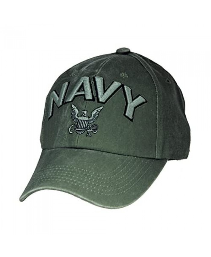 Eagle Crest U.S. Navy Embroidered Cap with Logo. Green