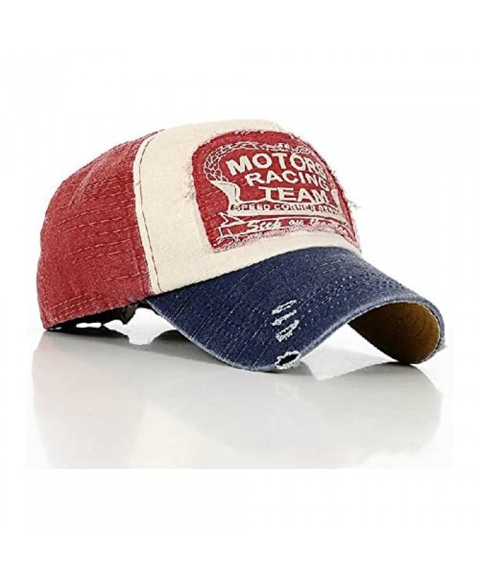 Elwow Hot Red Distressed Vintage Cotton Baseball Cap Snapback Trucker Hiking Hat