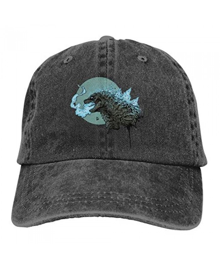 God of The Godzilla Monster Cap Unisex Adjustable Dad Cotton Washed Denim Casquette Caps for Outdoor
