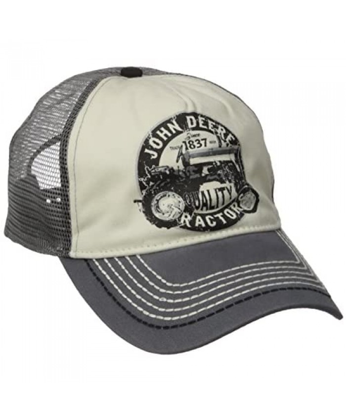 John Deere NCAA Mens Vintage Tractor Mesh Back Cap
