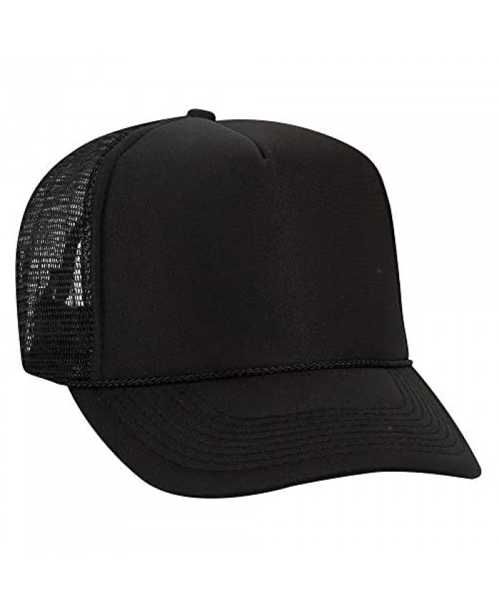 Otto Wholesale Cap 39-165 Mesh Back Trucker Hats (24 Hats) - Adjustable One Size Fits Most Black