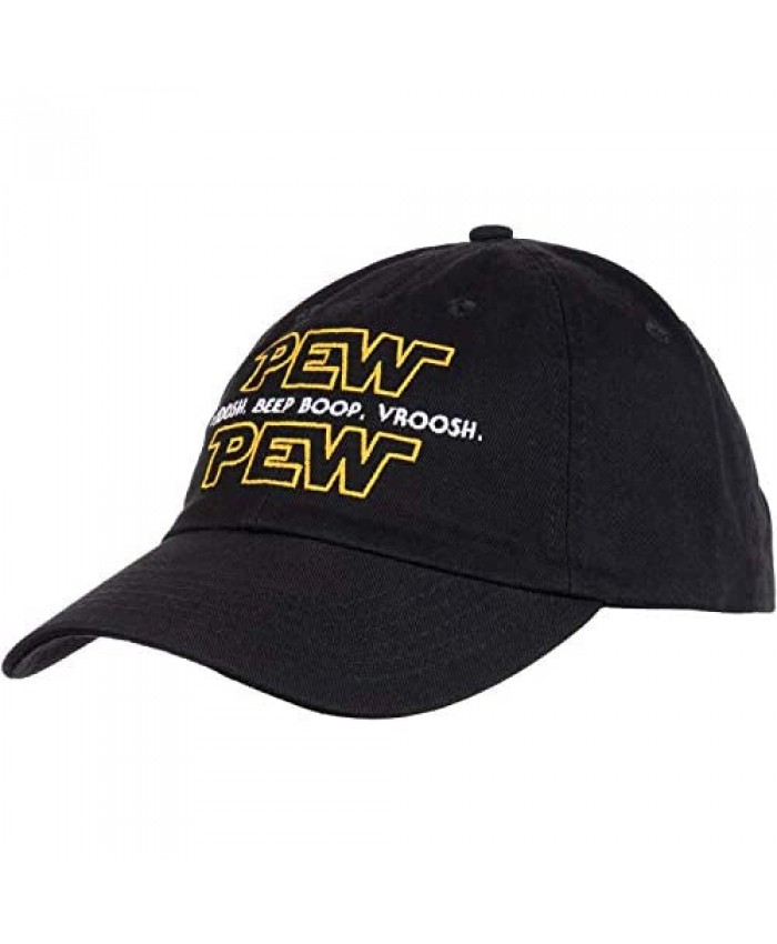 Pew Pew Wars | Funny Sci-fi Space Star Noises Science Geeky Cap Nerdy Dad Hat-(Dad Hat) Black