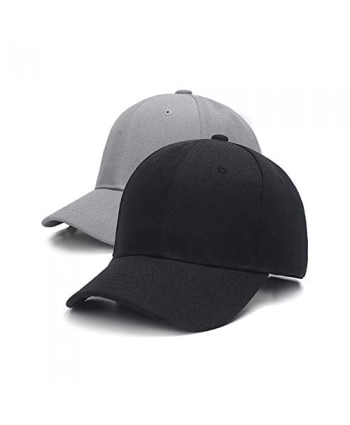 PFFY 2 Pack Adjustable Size Baseball Cap Hat for Men and Women