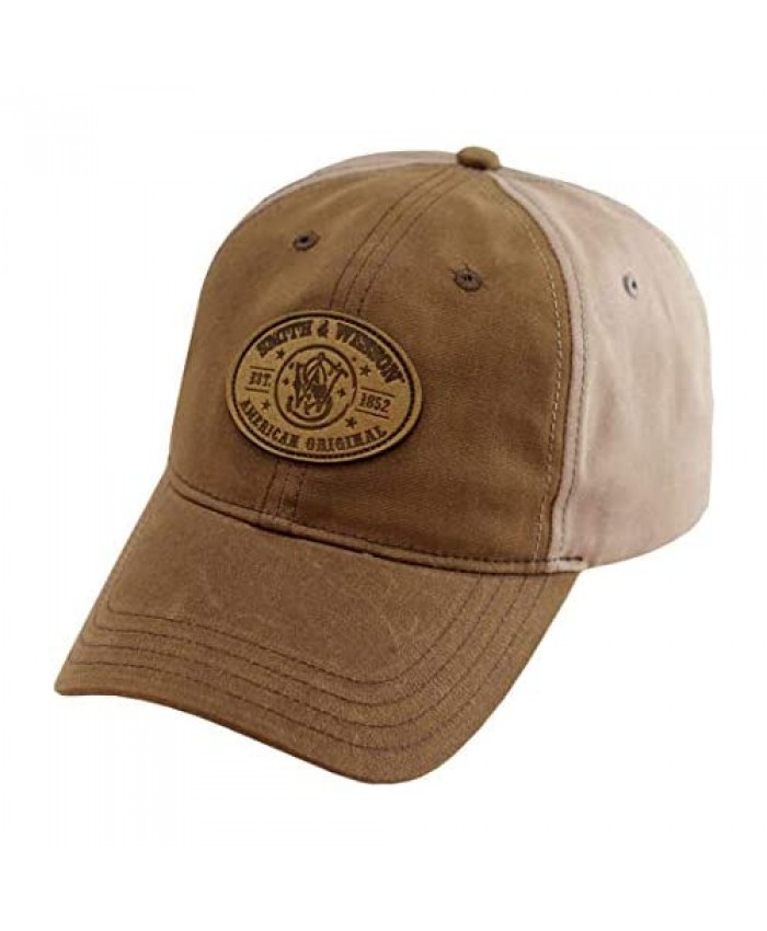 Smith & Wesson Men’s Waxed Leather Circle Logo Cap
