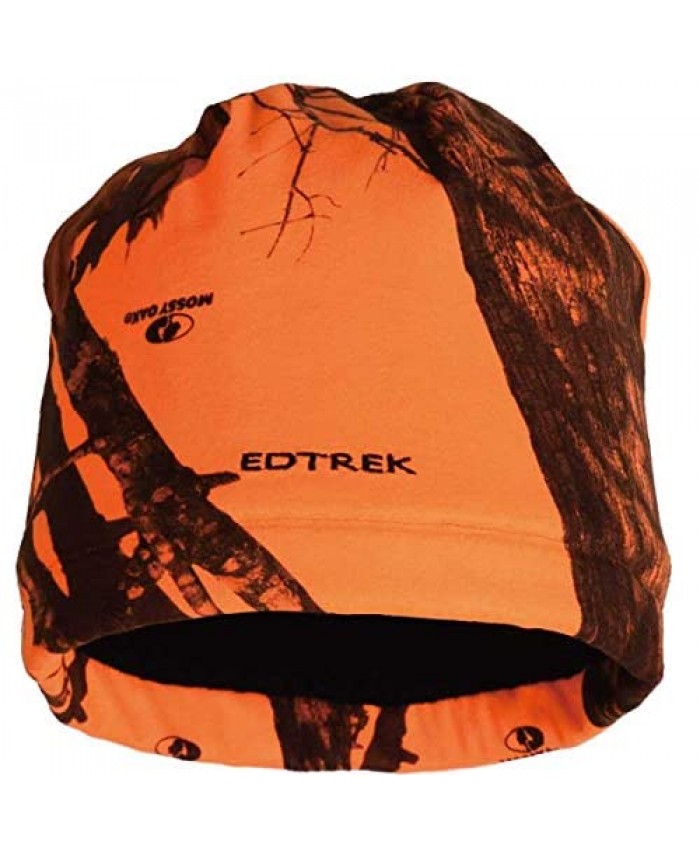 EDTREK Waterproof and Windproof Camo Beanie - Timber and Blaze Orange Camo Performance Hunting Hat