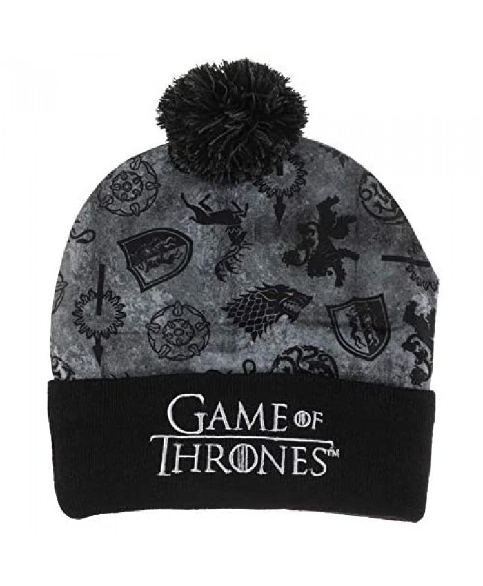 Game of Thrones Knit Cap Pom Mens Hat Black