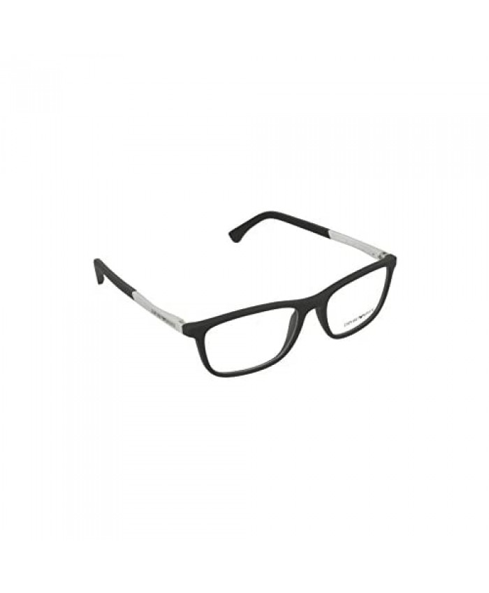 Armani EA3069 Eyeglass Frames 5063-53 - Black Rubber EA3069-5063-53