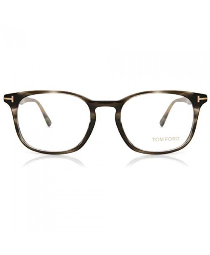 Eyeglasses Tom Ford FT 5505 005 Shiny Striped Black & Grey Rose Gold"t" Logo