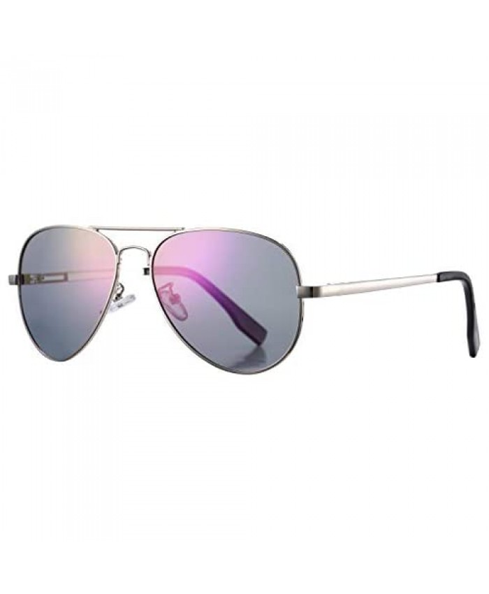 AZORB Polarized Aviator Sunglasses Mirrored Lens Metal Frame for Men Women 100% UV 400 Protection