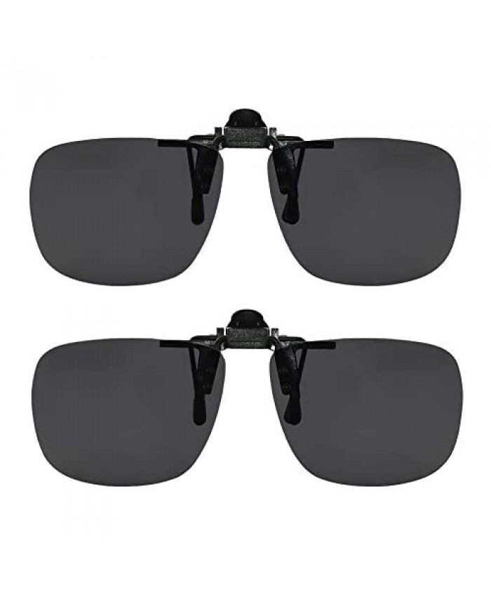 Clip On Sunglasses Flip Up Polarized Sunglasses Clip onto Eyeglasses Over Prescription Glasses Case Included