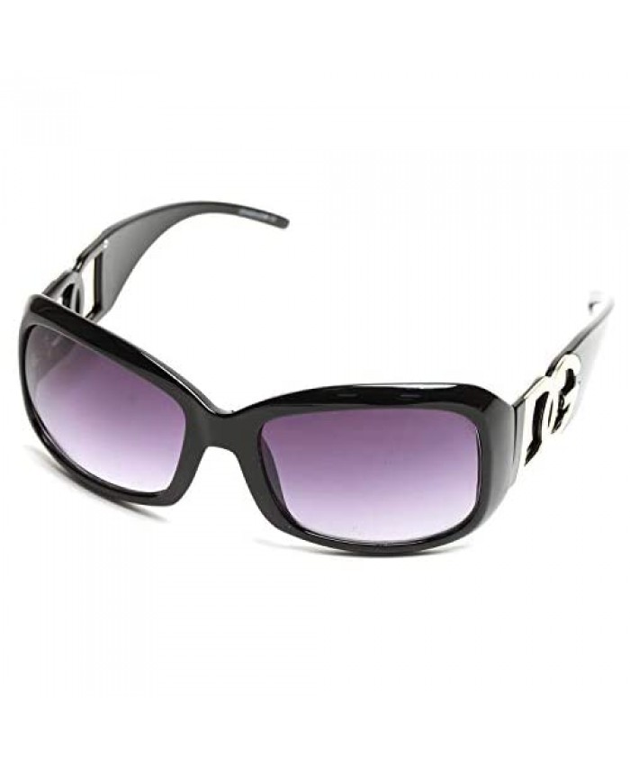 DG Eyewear Women's Designer Sunglasses - Full UV400 Protection - Women Fashion Black Oversized Sunglasses - Model : DG Vienna With FREE Pouch