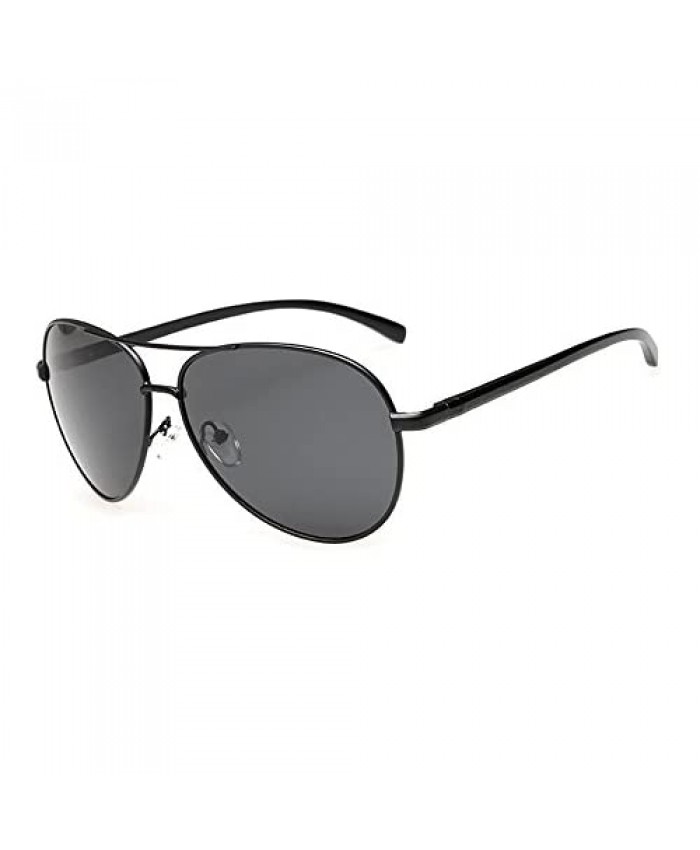 J+S Premium Ultra Sleek Military Style Sports Aviator Sunglasses Polarized 100% UV Protection (Large Frame)