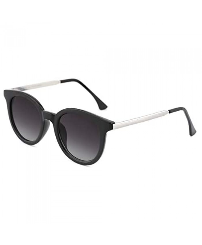 Mimoeye Retro Round Sunglasses Cateye Frame Non-Polarized UV Protection Sunglasses for Women and Men