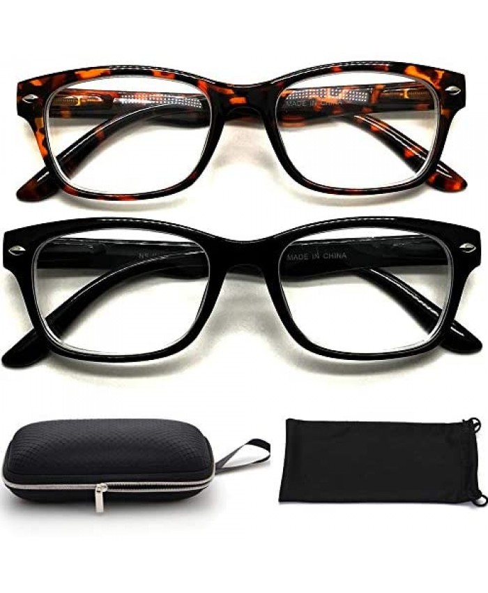 Nearsighted Distance Driving Myopia Glasses for Men Women (2 Pairs) Designer Fashion Stylish Frame1.0 1.5 2.0 2.5 3.0