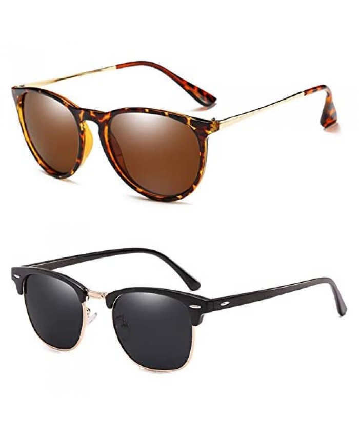 Round Polarized Sunglasses for Women Men Retro Womens Sunglasses Uv Protection