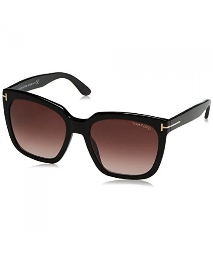 Tom Ford 0502 01T Shiny Black Amarra Square Sunglasses Lens Category 3 Size 55m