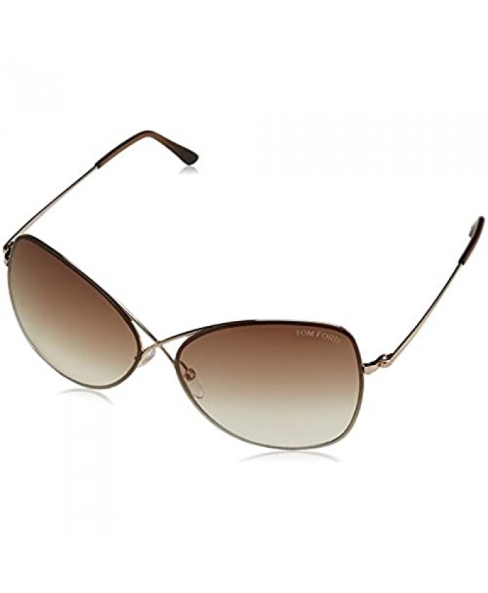 Tom Ford Colette Sunglasses-28F Shiny Rose Gold (Gradient Brown Lens)-63mm
