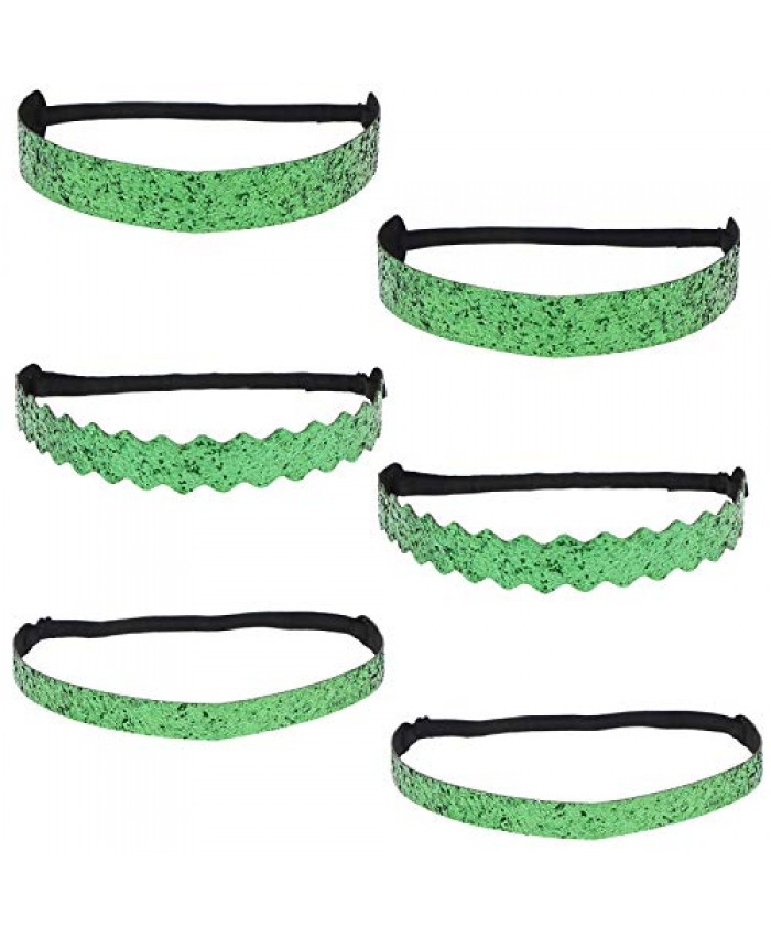 6pcs Irish Green Hairbands St Patricks Day Accessories Shamrock Clover Headband for Women Girls Teens