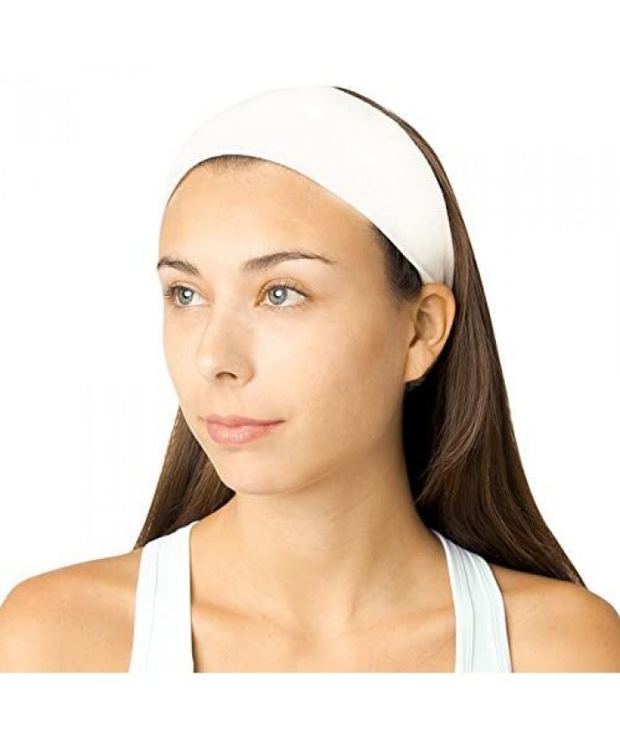 Cottonique Women's Spandex-Free Elasticized Headband made from 100% Organic Cotton (2/pack)