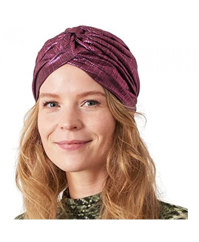 Womens Fortune Teller Turban - Metallic Afro Accessory Headwrap Hair Chemo Hat