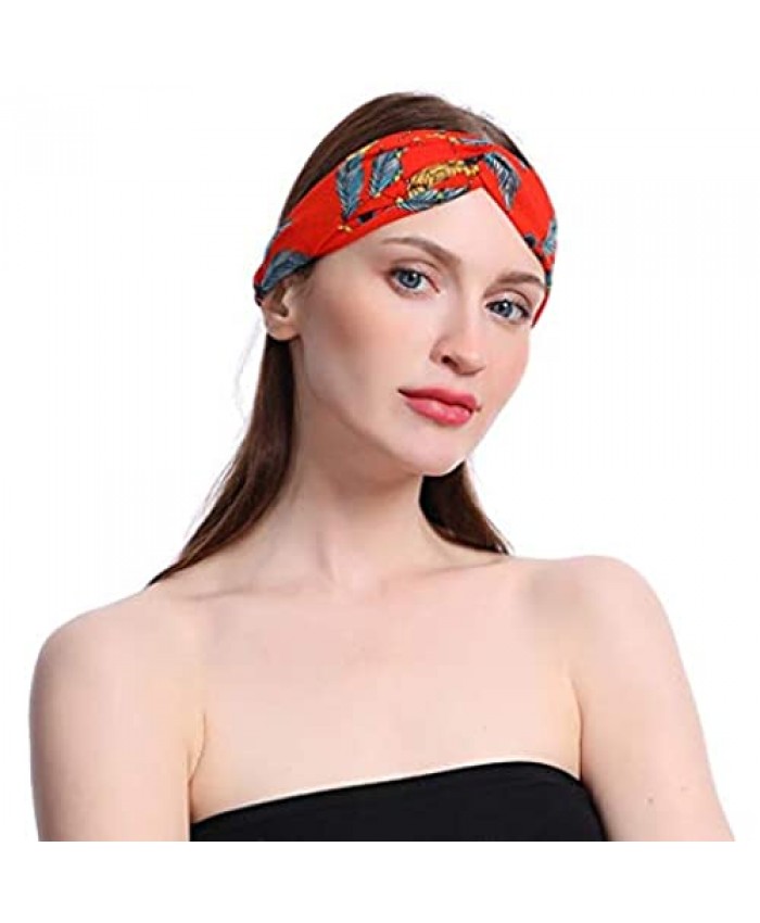 Yalice Boho Twristed Headband Floral Style Head Wrap Criss Cross Hair Band Accessories For Women and Girls