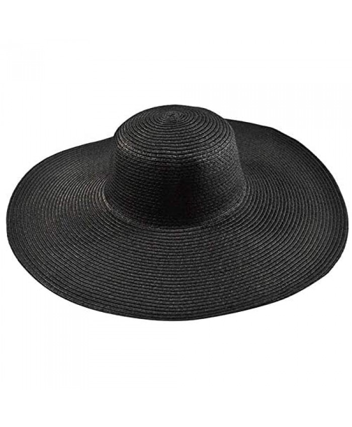1PCS Womens Black and White Stripes Wide Brim Sun Hat Summer Hat (As Photo)