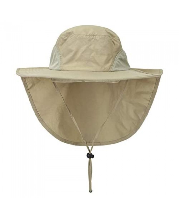 Connectyle Outdoor Large Brim Fishing Hat with Neck Cover UPF 50+ Mesh Sun Hats