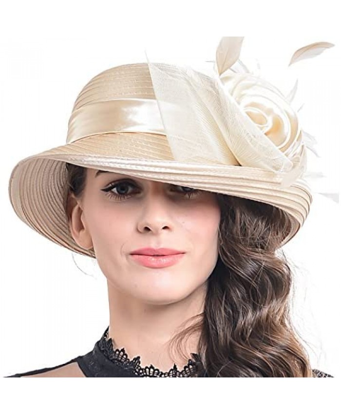 FORBUSITE Church Hats for Women Tea Party Dress Hat for Ladies