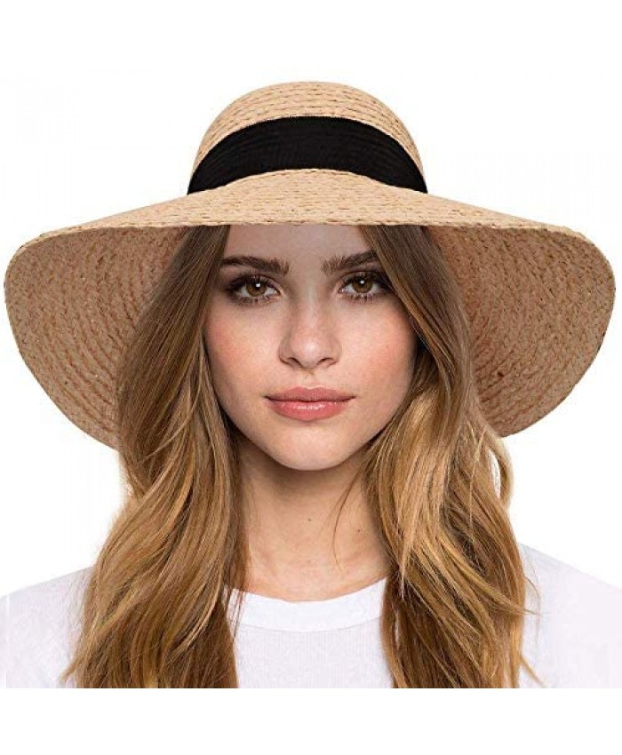 Maylisacc Wide Brim Sun Visors for Women Packable Sun Hat Beach Golf Gardening Topless-Hat
